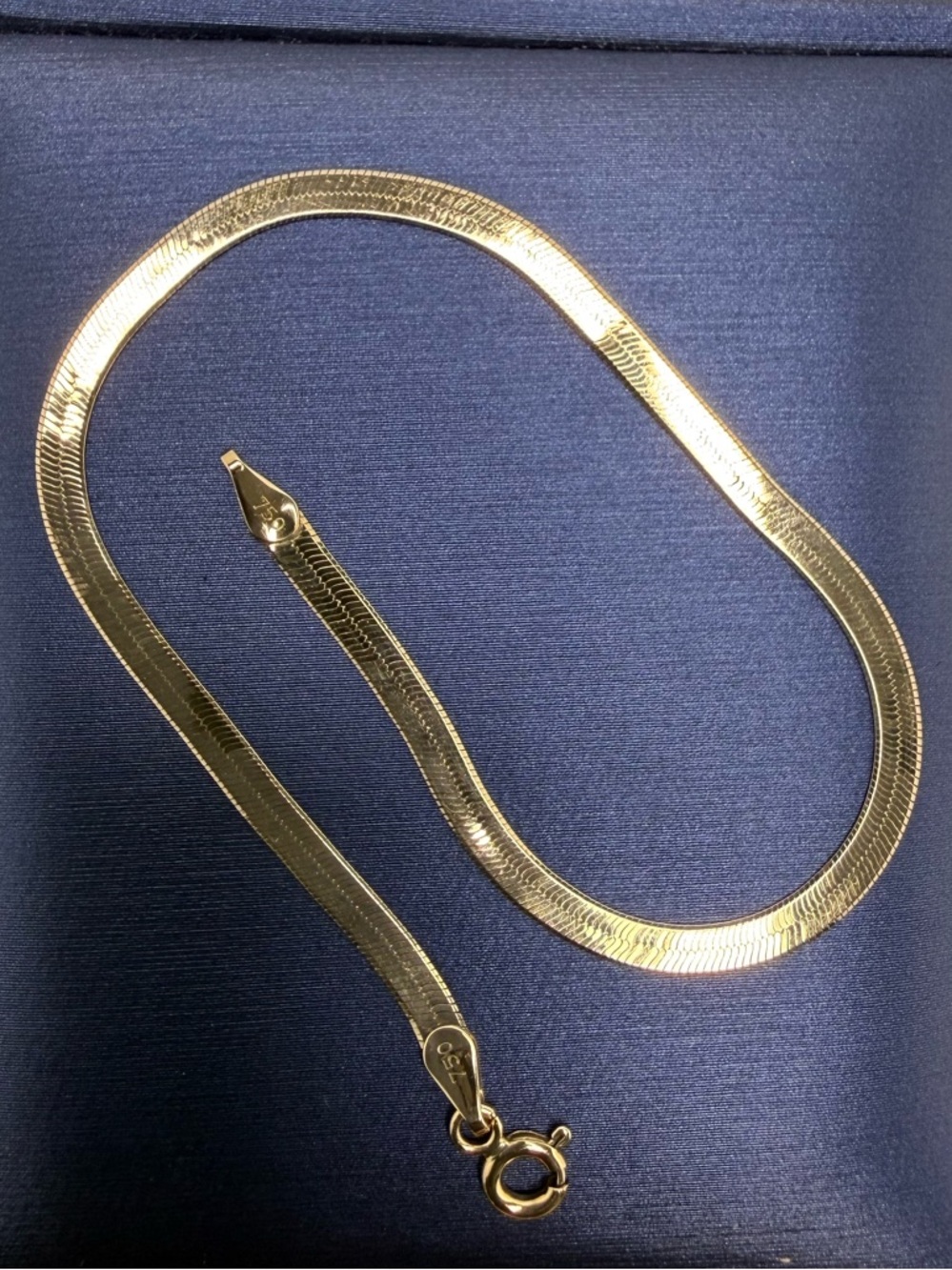 18K Genuine Gold Herringbone Chain Bracelet - Unbranded Women Jewelry (Preowned)